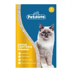 PETIZOOS - Arena Sanitaria Gato Aglomerante Absorbente Bentonita Premium 9 kg