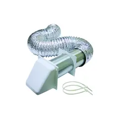 LAMBRO - Juego de ventilación para secadora de aluminio blanco 10.16 cm x 2.43 m