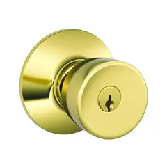 SCHLAGE - Pomo con Llave para Puerta de Entrada Latón Brillante