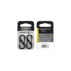 NITE IZE - Mosquetón Doble de Acero Inoxidable Color Negro