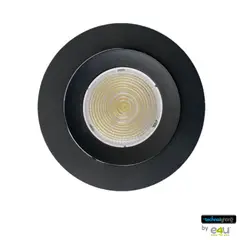 TECHNOLIGHTING - Bala Led Ojo De Buey Inclinable 9 Vatios Negra Luz Calida