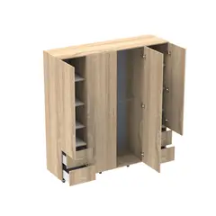 MODUOFI - Clóset Platinum 184X180X50 Cm Madera Natural Blanco