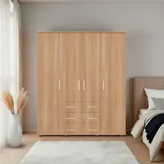 RTA DESIGN - Clóset Fontan 4 Puertas 3 Cajones 179x150x49.3 Negro