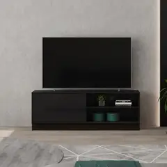 BERTOLINI - Mueble para TV 60 Pulgadas en Mdp Una Puerta Negro