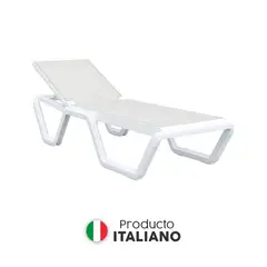 BONNO - Asoleadora Con Posiciones Plástico Vela Blanco