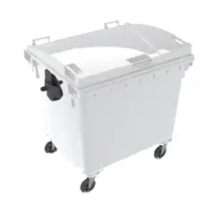 undefined - Contenedor Con Ruedas Plástica 1100 Litros Blanco