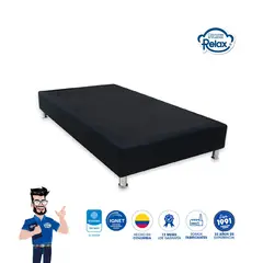 MUEBLES Y COLCHONES RELAX - Base Cama Dream Night Negra Tamaño Sencillo 100x190x30cm