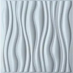 PRACTICASA - Panel 3D Olas Blanco 3M2 50X50Cm C/U 12 Und