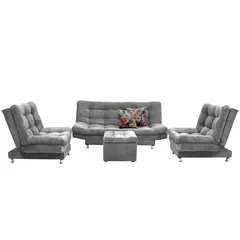 INDUSTRIAL BASESTILOS - Sala Moltochic Jumbo Poliester Plata Patas Acero