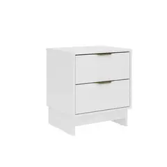 BERTOLINI - Mesa de Noche en Mdp 48cm 2 Cajónes Blanco