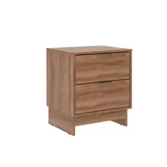 BERTOLINI - Mesa de Noche en Mdp 48cm 2 Cajónes Noce