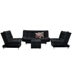 INDUSTRIAL BASESTILOS - Sala Moltochic Jumbo Poliester Negro Patas Acero