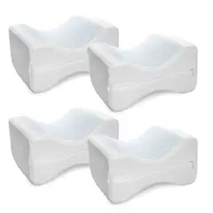 ENERGY PLUS - Set X4 Almohadas Para Piernas Ortopédica Viscoelástica Cervical Media Con Gel Refrescante 25X13 Cm