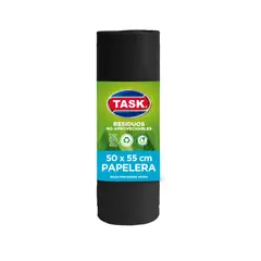 TASK - Bolsa Basura Papelera Negra 50X55 Cm X20 Unidades