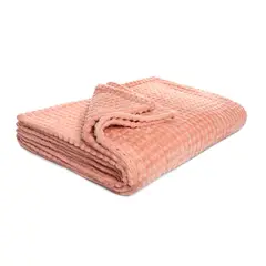 ENERGY PLUS - Cobija Grande Decorativa Manta Frazada y de Lujo Rosa