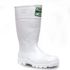 DQ - Mk Bota Pvc Blanca de Seguridad Guerrera Acidos Grasos T/35 Robusta Paq x 5 Pares