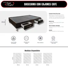 ESTILO Y CONFORT - Basecama con Cajónes Café de 140