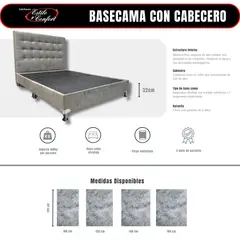 ESTILO Y CONFORT - Basecama con Cabecero Deco Gris de 120