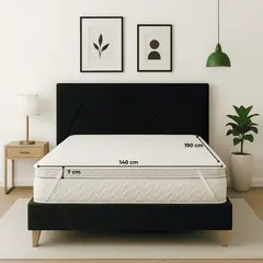 ESTILO Y CONFORT - Colchoneta Topper 140x190 en Jackar Blanco