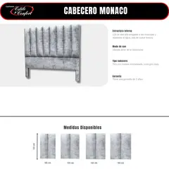 ESTILO Y CONFORT - Cabecero Monaco Gris de 120