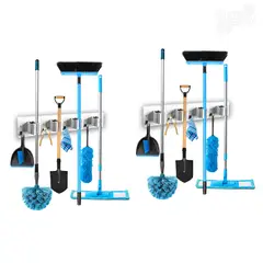 ENERGY PLUS - Organizador De Escobas Y Traperos Plástico Set X 2 Unidades