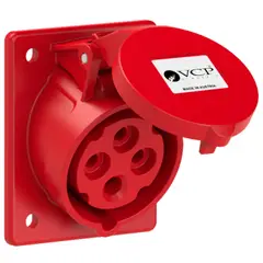 GENERICO - Toma Incrustar Roja 3P + T 32 Amp Tin32/424 Tierra 6 H Ip44