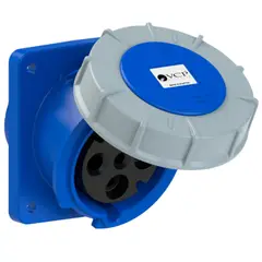 GENERICO - Toma Incrustar 220V Azul 3P + T 63 Amp Tin63/4345 Tierra 9 H Ip67