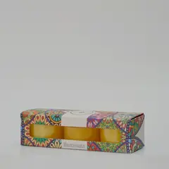 ILUMINATA - Vela Vaso Acrílico Mini Votive Maracuyá X3 Mándala