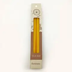 ILUMINATA - Vela Candelabro Dúo 16x24 Amarillo