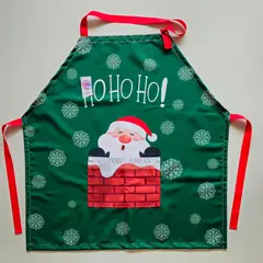 TELAIO - Delantal de Navidad Adulto Papá Noel Chimenea