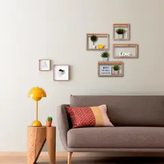 VIRTUAL MUEBLES - Set de Repisas Rectangulares Beige X 4 Unidades