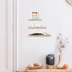 VIRTUAL MUEBLES - Set X3 Repisas Flotantes Beige