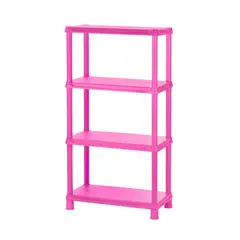 RIMAX - Estantería Plástica 4 Niveles 71.4x134.0x38.2cm 15 pulgadas Rosado