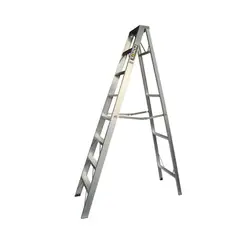 FORTE - Escalera 2,4 m 8 P Tijera Aluminio Industrial Tipo I 113 kg