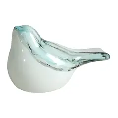 JUST HOME COLLECTION - Escultura Pájaro Arriba Cerámica 10.8x7.5cm Blanco Azul Rio