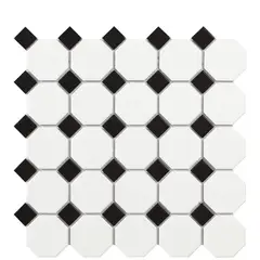 INTERMATEX - Mosaico Octogon White Matt 29.5x29.5 cm color blanco