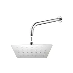 CCOL - Kit Ducha Ultraslim Cuadrada 15Cmx15Cm+ Brazo Metálico 30Cm A Muro Cromo Brillante