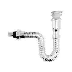 CCOL - Push Tupo Hongo Zinc Cromo Brillante con Sifon Integrado Pvc Cromado Brillante