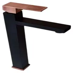 STYLOS EN BRONCE - Grifería Monocontrol Lavamanos Cambridge C.Rect Crt Negro Y Bronce Consumo 8.3 l/min