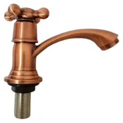 STYLOS EN BRONCE - Llave Lavamanos Baja Crucetta Cobre Antiguo