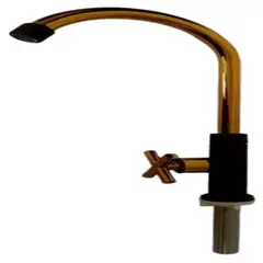 STYLOS EN BRONCE - Llave Lavaplatos Alta Cruz Negro y Dorado