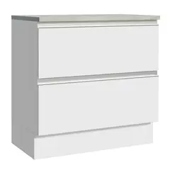 MADESA - Mueble de Cocina Bajo Glamy 80 cm 2 Cajones - Blanco