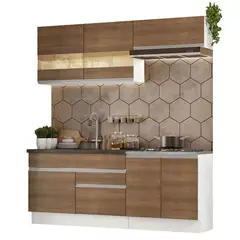 MADESA - Cocina Integral Glamy 2.00 Metros - Blanco/Marrón 07