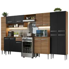 MADESA - Cocina Integral Emilly 3.25 Metros - Marrón/Negro 02