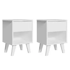 MADESA - Kit Con 2 Mesillas 1 Cajón 3235 - Blanco