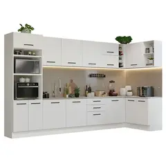 MADESA - Cocina Integral de Esquina Agata 5.00 Metros - Blanco 01