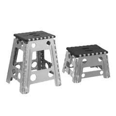 VANYPLAS - Set x2 Butaco Plegable Gris Negro