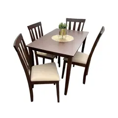 INVAL - Comedor Salento Crema 4 Puestos 93x110x70 cm