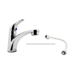 CCOL - Grifería Lavamanos Baja Agua Fria Cromo Brillante + Acople Pvc