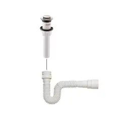 CCOL - Push Tipo Moneda Pvc con Rebose 041006113-t + Sifon Flexible Pvc 040100102